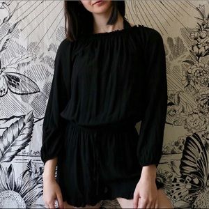 Brandy Melville Black Ruffle Romper
